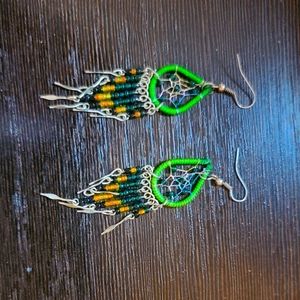 Beaded dream catcher earringd